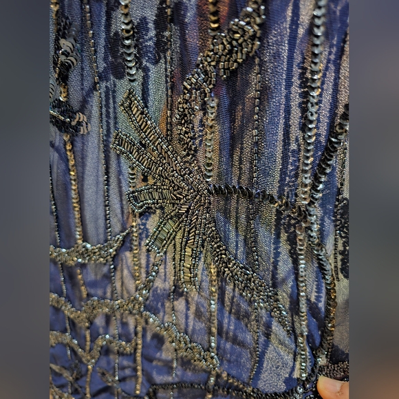 Mac Duggal Navy Silver Sequin Gown NWT Size 10 | Formal Prom Pageant Evening Dre - Picture 10 of 14